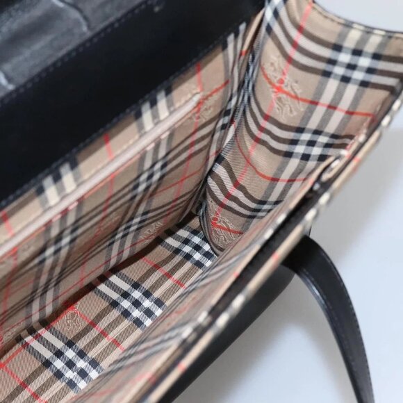 BURBERRY Shoulder Bag Leather Black Auth MY280 - Picture 11 of 16